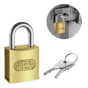 Stam Cadeado Reforçado Maciço Resistente 20mm Com 2 Chaves - Bronze