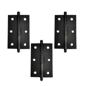 Jogo C/ 03 Dobradiça Pino Bola P/ Porta E Janela 3,5' Preta