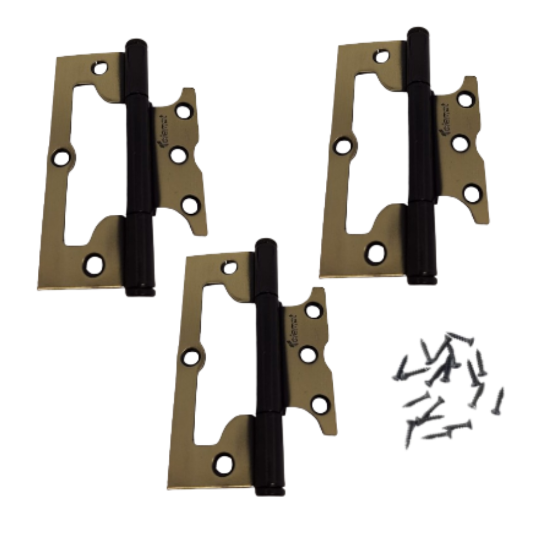 Tolemat Cartela Com 3 Dobradiças Sobrepor 3 1/2 Latonado - Imagem 5