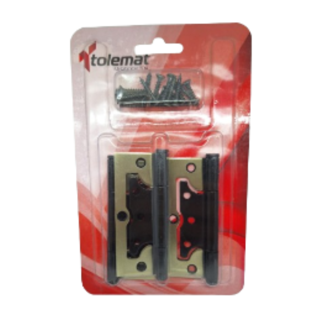 Tolemat Cartela Com 3 Dobradiças Sobrepor 3 1/2 Latonado - Imagem 6