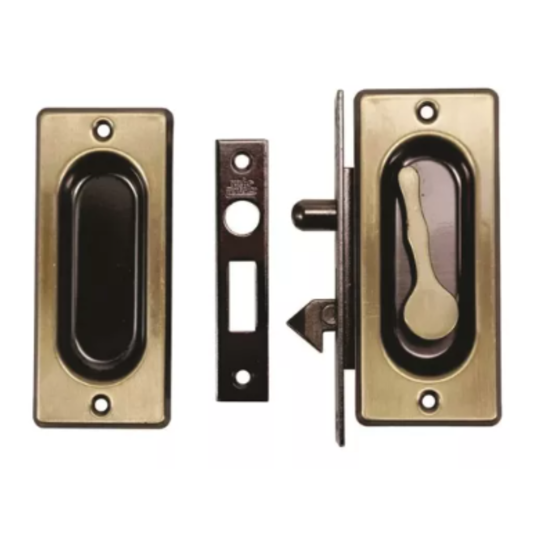 Puxador Tipo Fecho de Janela Correr Concha Tipo Embutir Latonado Oxidado União Mundial