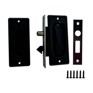 Puxador Tipo Fecho de Janela Correr Concha Embutir Preto União Mundial