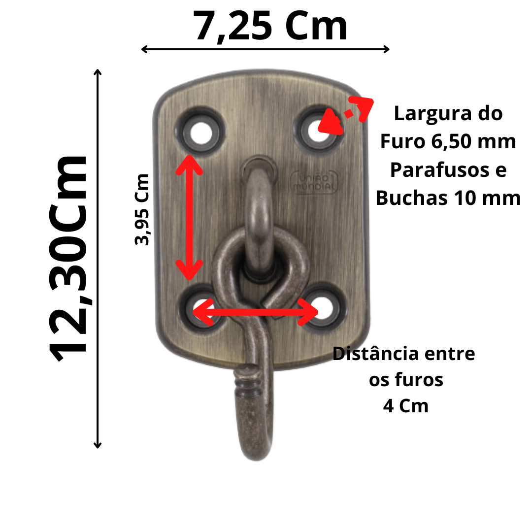 2 Unidades Gancho De Rede Tipo Armador Reforçado Classic - Antique - Imagem 3