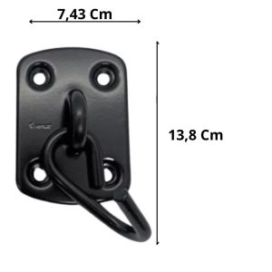 Gancho De Rede, Armador Reforçado, Modelo Classic, 200kg - Preto - Gancho de rede, reforçado, modelo classic,cromado,200