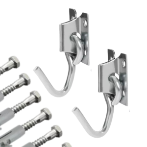 Gancho De Rede Reforçado 250kg Parafuso E Bucha Casal Cores Zincado Zincado - Zincado - ZINCADO