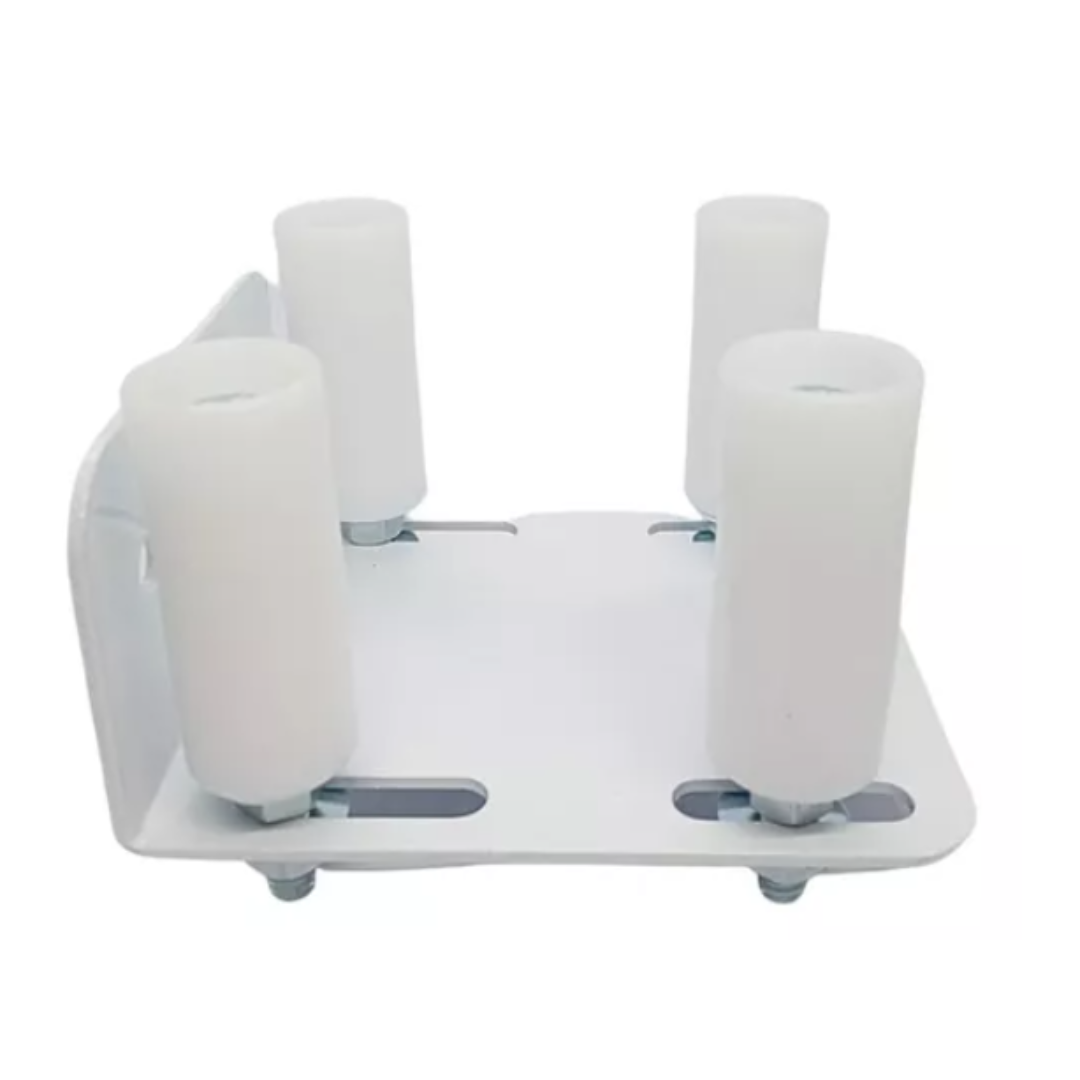Guia Reforçado Branco Para Portão Suporte 4x1 Com 4 Roletes - Imagem 5