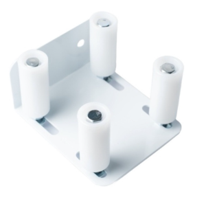 Guia Reforçado Branco Para Portão Suporte 4x1 Com 4 Roletes