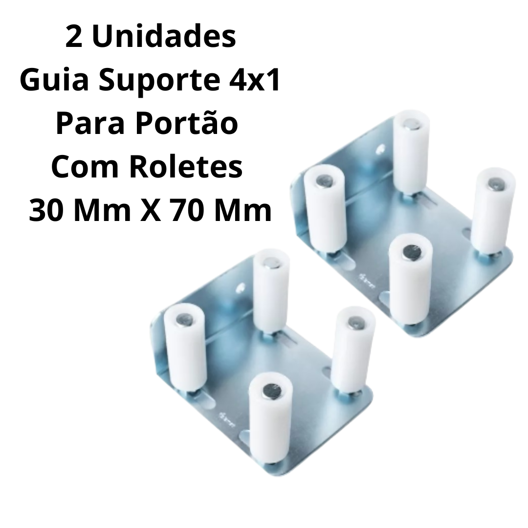 Tolemat Guia Superior Portão 4x1 C/ Roletes 30x70 Mm 2 Peças - Imagem 3