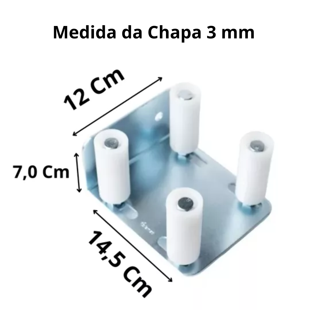 Tolemat Guia Superior Portão 4x1 C/ Roletes 30x70 Mm 2 Peças - Imagem 4