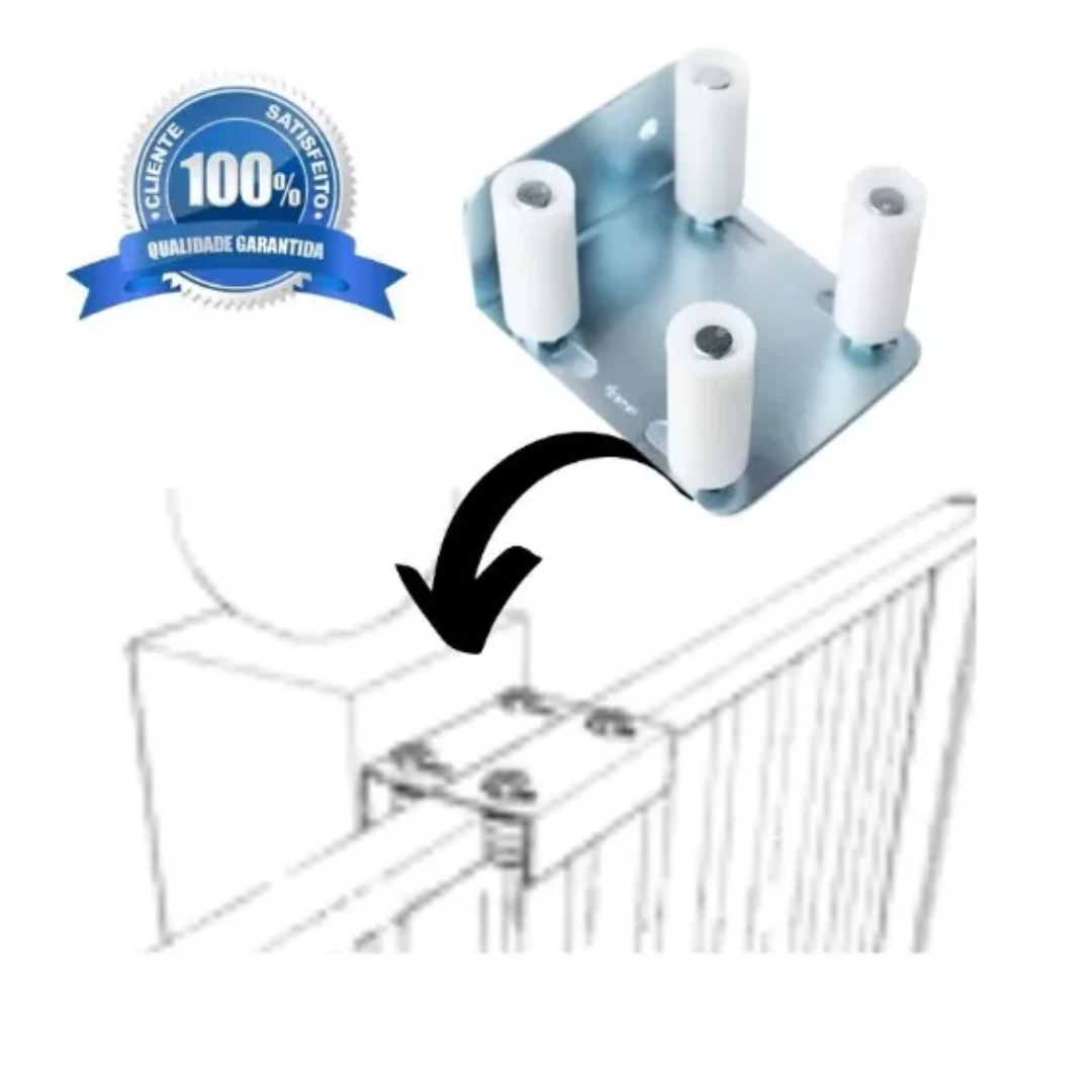 Tolemat Guia Superior Portão 4x1 C/ Roletes 30x70 Mm 2 Peças - Imagem 9