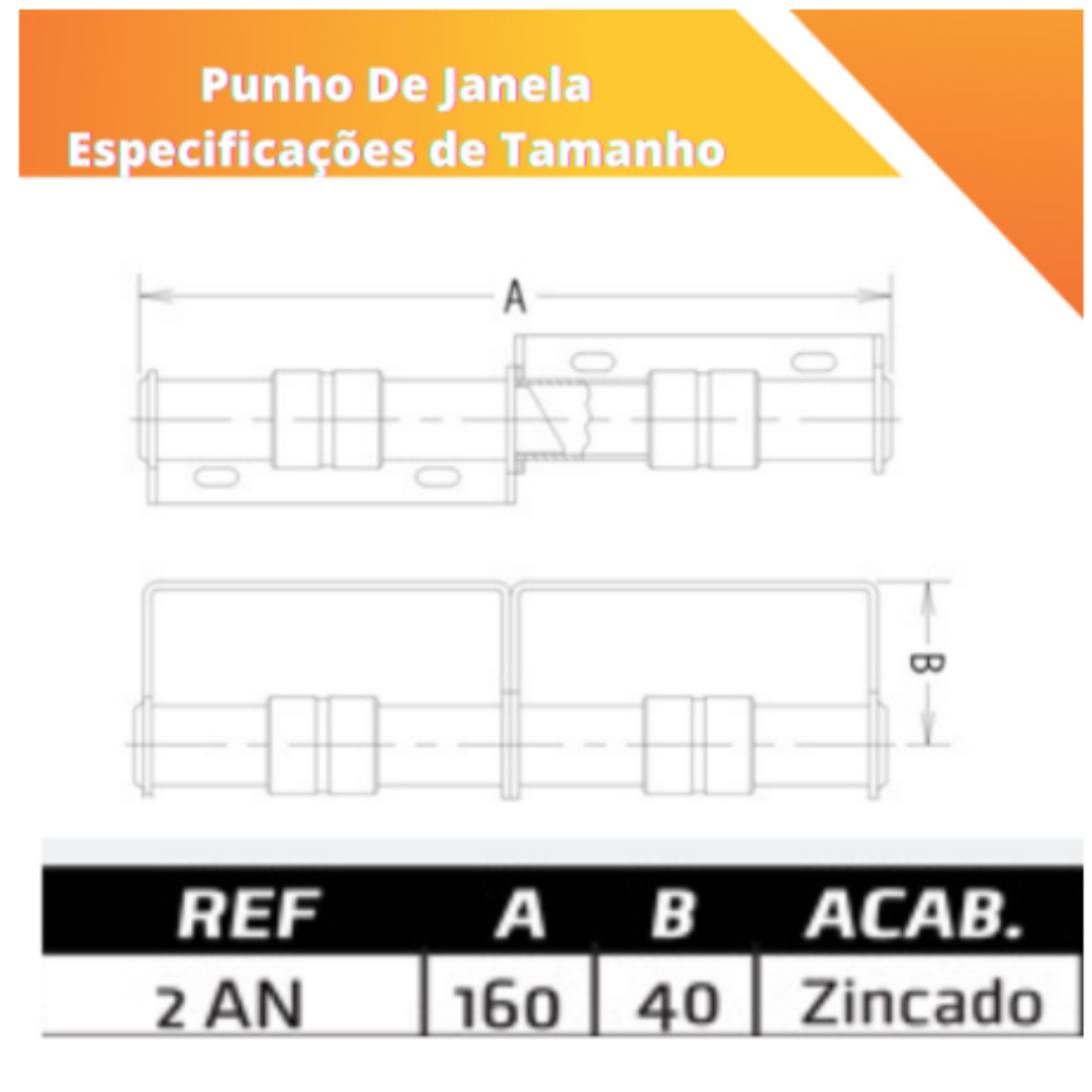 Puxador Janela Madeira Tipo Punho Centro + Parafusos - Imagem 4