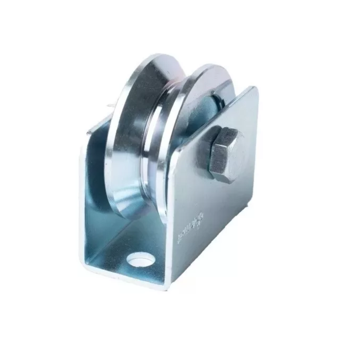 Roldana Reforçada Caixa Fechada 1 1/2" Em V 1 Unidade - Branco - 1 1/2"