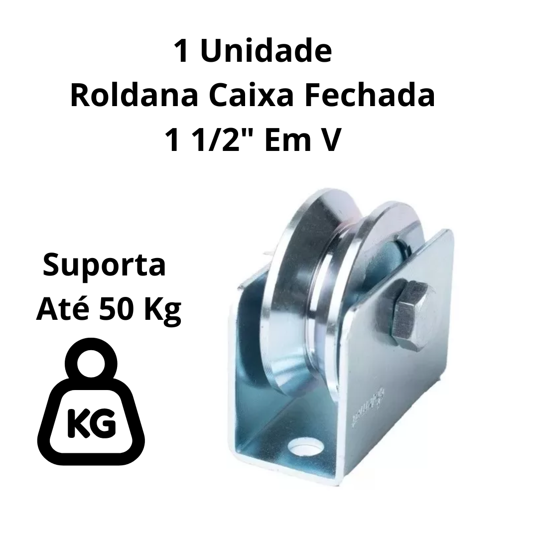 Roldana Reforçada Caixa Fechada 1 1/2" Em V 1 Unidade - Branco - 1 1/2" - Imagem 3