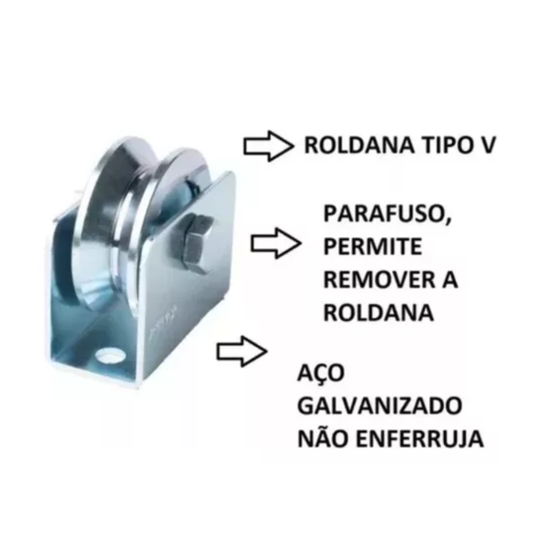 Roldana Reforçada Caixa Fechada 1 1/2" Em V 1 Unidade - Branco - 1 1/2" - Imagem 5